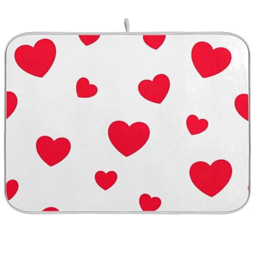 Abtropfmatte für Küchentheke, saugfähig, für Küchentheke, Heimdekoration, 45,7 x 61 cm, Rot Abtropfmatte für Küchentheke, saugfähig, für Küchentheke, Heimdekoration, 45,7 x 61 cm, Rot von RPLIFE