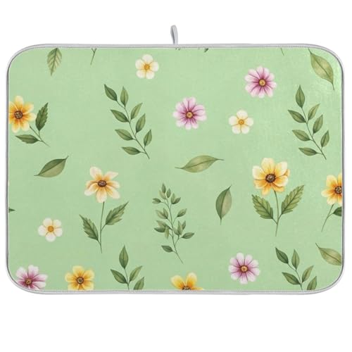 Abtropfmatte mit Wildblumen-Motiv, 45,7 x 61 cm, wendbar, saugfähig, Kaffee-Matte, Küchentheken-Matten Abtropfmatte mit Wildblumen-Motiv, 45,7 x 61 cm, wendbar, saugfähig, Kaffee-Matte, Küchentheken-Matten von RPLIFE