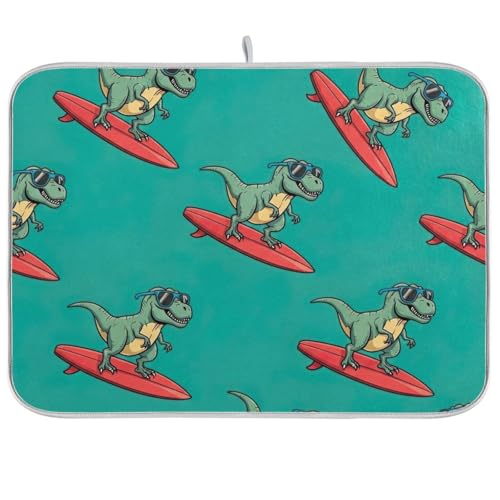 Abtropfmatte mit niedlichem Dinosaurier-Motiv, 45,7 x 61 cm, wendbar, saugfähig, Kaffeebar-Matte, Küchenzubehör Abtropfmatte mit niedlichem Dinosaurier-Motiv, 45,7 x 61 cm, wendbar, saugfähig, Kaffeebar-Matte, Küchenzubehör von RPLIFE