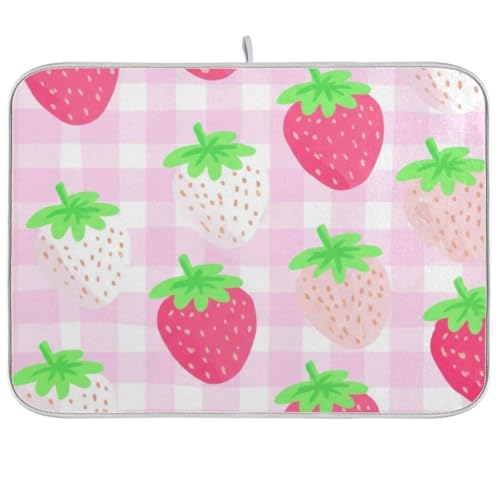 Abtropfmatte mit niedlichen Erdbeeren, 40,6 x 45,7 cm, wendbar, für Kaffee, Bar, Küche, Trocknungsmatte, schnell trocknend, für Küche, Theke, Urlaub, Heimdekoration Abtropfmatte mit niedlichen Erdbeeren, 40,6 x 45,7 cm, wendbar, für Kaffee, Bar, Küche, Trocknungsmatte, schnell trocknend, für Küche, Theke, Urlaub, Heimdekoration von RPLIFE