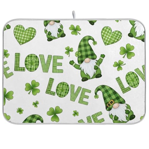 Abtropfmatte mit niedlichen Zwergen, 45,7 x 61 cm, wendbar, saugfähig, für die Arbeitsplatte, Grün Abtropfmatte mit niedlichen Zwergen, 45,7 x 61 cm, wendbar, saugfähig, für die Arbeitsplatte, Grün von RPLIFE