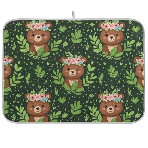 Abtropfmatte mit niedlichen braunen Bären, wendbar, für Zuhause, Küche, Dekoration, 45,7 x 61 cm Abtropfmatte mit niedlichen braunen Bären, wendbar, für Zuhause, Küche, Dekoration, 45,7 x 61 cm von RPLIFE