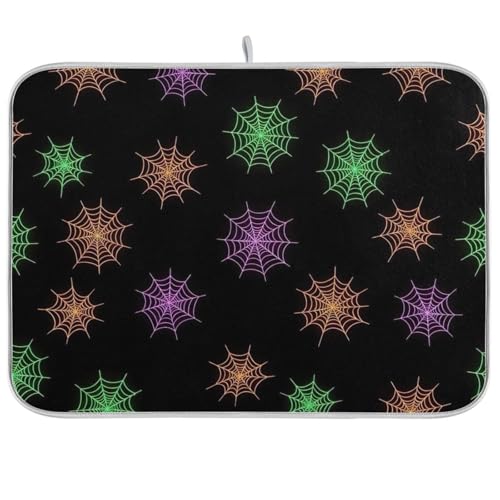 Abtropfmatten für Küchentheke, bunte Neon-Spinnennetze, grüne Kaffee-Bar-Matte für Küchentheke, Heimdekoration, 45,7 x 61 cm Abtropfmatten für Küchentheke, bunte Neon-Spinnennetze, grüne Kaffee-Bar-Matte für Küchentheke, Heimdekoration, 45,7 x 61 cm von RPLIFE