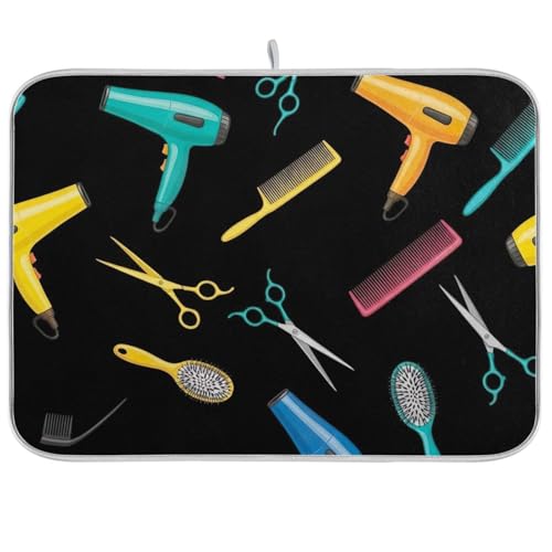 Abtropfmatten für Küchentheke, bunte Styling-Werkzeuge, schwarze Kaffeematte für Küche, Arbeitsplatte, Dekoration, 45,7 x 61 cm Abtropfmatten für Küchentheke, bunte Styling-Werkzeuge, schwarze Kaffeematte für Küche, Arbeitsplatte, Dekoration, 45,7 x 61 cm von RPLIFE