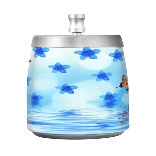 Blaue Blumen Schmetterlinge Zigarren Aschenbecher Zigaretten Asche Butt Entsorgung Aschenbecher Damen von RPLIFE