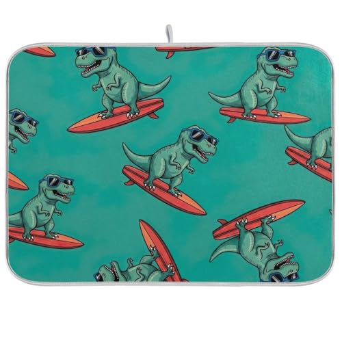 Cool Dinosaurs Abtropfmatte, 45,7 x 61 cm, saugfähige Kaffeematte, wendbar, große Küchentheke, Grün Cool Dinosaurs Abtropfmatte, 45,7 x 61 cm, saugfähige Kaffeematte, wendbar, große Küchentheke, Grün von RPLIFE