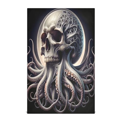 Geschirrtuch mit Totenkopf-Oktopussen mit leuchtenden Augen, 71,1 x 45,7 cm, saugfähige Geschirrtücher zum Trocknen von Geschirr, Kochlappen Geschirrtuch mit Totenkopf-Oktopussen mit leuchtenden Augen, 71,1 x 45,7 cm, saugfähige Geschirrtücher zum Trocknen von Geschirr, Kochlappen von RPLIFE