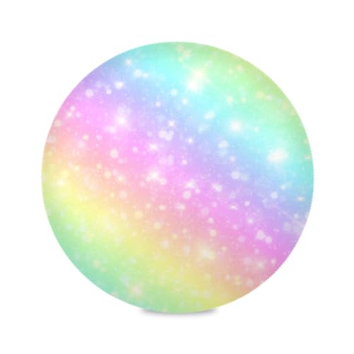 Glitzernde Regenbogen-Batik-runde Platzsets, waschbar, hitzebeständige Matten, trendige Tischsets Glitzernde Regenbogen-Batik-runde Platzsets, waschbar, hitzebeständige Matten, trendige Tischsets von RPLIFE