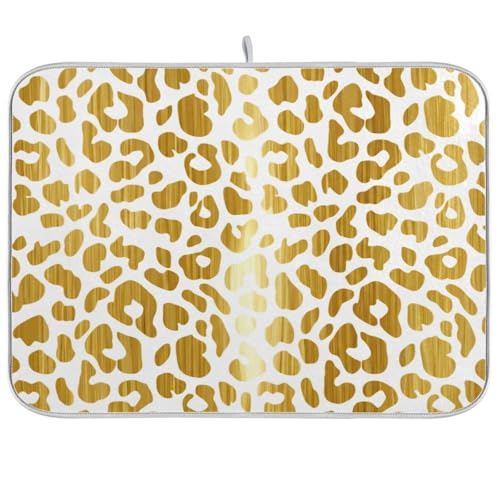 Golden Leopard Spots White Dish Drying Mats for Kitchen Counter, Reversible Coffee Mat, Absorbent Dish Drainer Rack Mat for Kitchen Counter Holiday Home Decoration 45,7 x 61 cm Golden Leopard Spots White Dish Drying Mats for Kitchen Counter, Reversible Coffee Mat, Absorbent Dish Drainer Rack Mat for Kitchen Counter Holiday Home Decoration 45,7 x 61 cm von RPLIFE