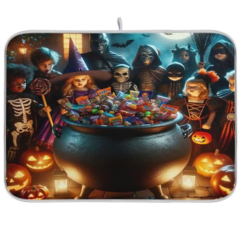 Halloween Candy Party Abtropfmatte Küche Theke Matte Küchenzubehör für Arbeitsplatte Hitzebeständige Küchenmatte 40,6 x 45,7 cm von RPLIFE