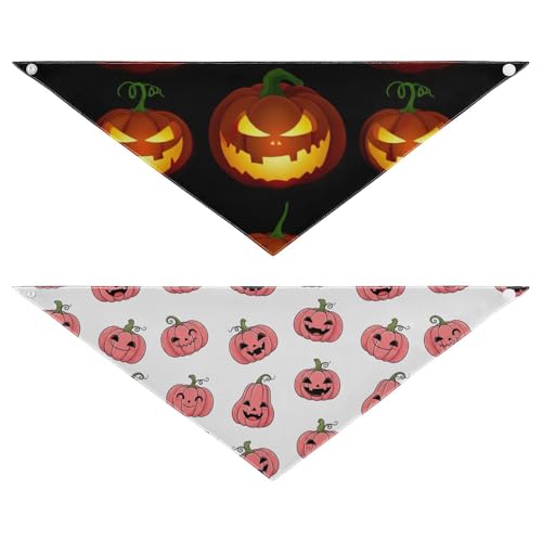 Halloween-Hundehalstuch, Polyester, wendbar, Dreieckstuch für kleine, mittelgroße und große Hunde (2 Stück, groß) von RPLIFE
