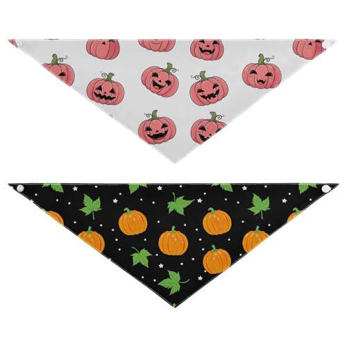 Halloween-Hundehalstuch, weich, wendbar, Dreieckstuch für kleine, mittelgroße und große Hunde (2 Stück, groß) von RPLIFE