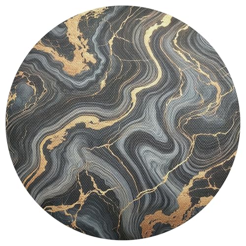 Marmor Swirl Runde Platzdeckchen Abwaschbar Tischsets für Esstisch Hitzebeständige Matten PVC Platzsets 6er Set von RPLIFE
