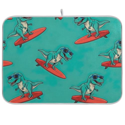 Niedliche lustige Dinosaurier-Abtropfmatten, saugfähige Abtropfmatte für Küche, Arbeitsplatte, Dekoration, 45,7 x 61 cm Niedliche lustige Dinosaurier-Abtropfmatten, saugfähige Abtropfmatte für Küche, Arbeitsplatte, Dekoration, 45,7 x 61 cm von RPLIFE