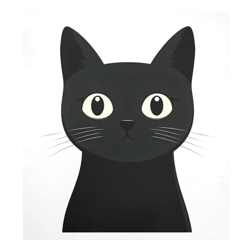 Niedliche schwarze Katze weiße große Kühlschranktür Magnet Abdeckung Edelstahl Aufkleber Große dekorative Geschirrspülermagnete von RPLIFE