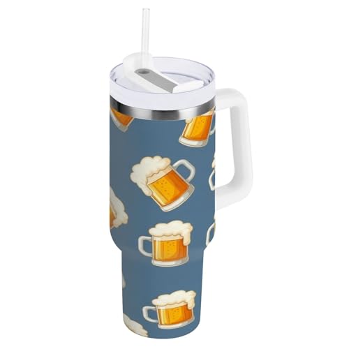 RPLIFE Cartoon Bierkrug Tumbler Edelstahl Kaffeetasse Kaffeetassen mit Deckel Wiederverwendbar von RPLIFE