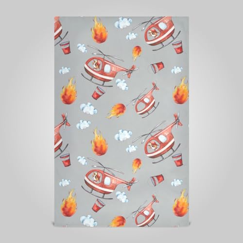 RPLIFE Cartoon Nette Muster Feuerwehr Trocknen Tücher für Geschirr, 28x18 Zoll Küche Saugfähige Tuch Gedruckt Handtücher von RPLIFE