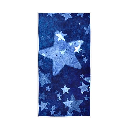 RPLIFE Christmas Blue Stars Handtuch, 38,1 x 76,2 cm, saugfähiges Handtuch, Spa-Handtücher für Badezimmer, Handtuch für Badezimmer von RPLIFE