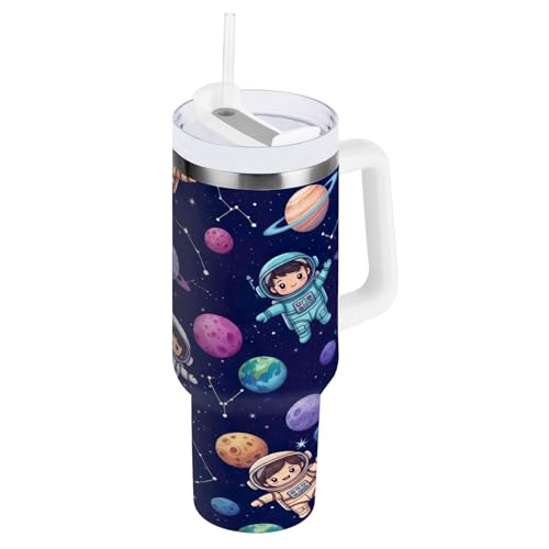 RPLIFE Cute Astronauts Space Trinkbecher, Edelstahl, isoliert, 1,2 l von RPLIFE