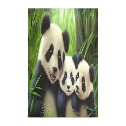 RPLIFE Cute Panda Family Green Drying Towels for Dishes, 28x18 Inch Absorbent Commercial Kitchen Rags, Set of 4 von RPLIFE