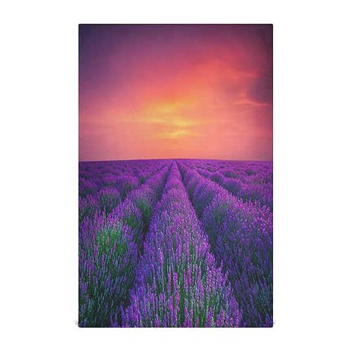 RPLIFE Geschirrtuch, Lavendel-Blumenfelder, 71,1 x 45,7 cm, Küchentücher, dekoratives Set, Polyester-Geschirrtuch von RPLIFE