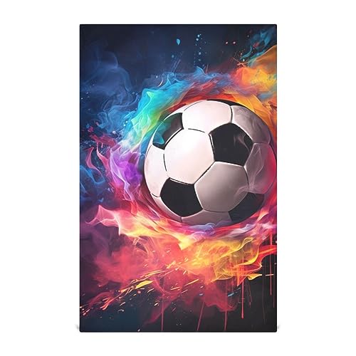 RPLIFE Geschirrtuch, Motiv: Fußball mit buntem Licht, 71,1 x 45,7 cm von RPLIFE