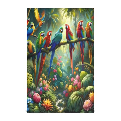 RPLIFE Geschirrtuch-Set, tropische Blumen, Papageien, 71,1 x 45,7 cm, saugfähige Geschirrtücher zum Trocknen von Geschirr, lustige Küchentücher RPLIFE Geschirrtuch-Set, tropische Blumen, Papageien, 71,1 x 45,7 cm, saugfähige Geschirrtücher zum Trocknen von Geschirr, lustige Küchentücher von RPLIFE