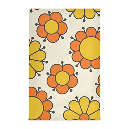 RPLIFE Geschirrtuch mit orangefarbenen und gelben Blumen, 71,1 x 45,7 cm, super saugfähige Küchentücher, Bulk-Handtuch, Bauernhaus-Geschirrtücher von RPLIFE