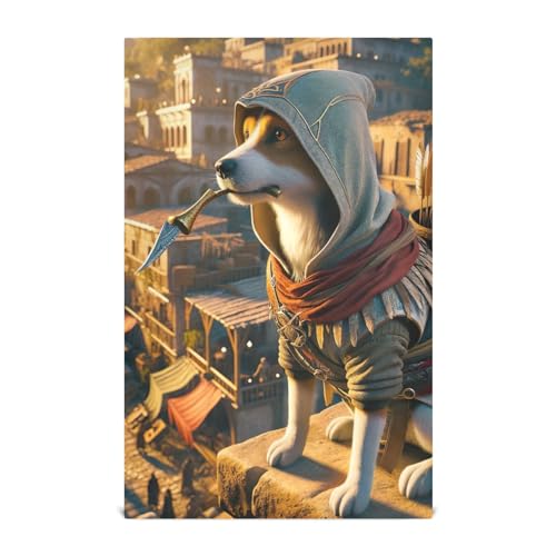 RPLIFE Geschirrtücher, Motiv: Der Hund schaut in die Ferne, 71,1 x 45,7 cm, saugfähig, bedrucktes Küchentuch von RPLIFE