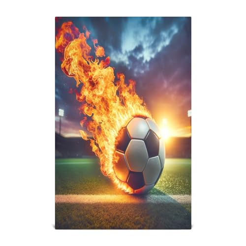 RPLIFE Geschirrtücher mit Fußball auf Feuer, 71,1 x 45,7 cm, Küchentücher in Großpackung, Frühlingsgeschirrtücher für die Küche RPLIFE Geschirrtücher mit Fußball auf Feuer, 71,1 x 45,7 cm, Küchentücher in Großpackung, Frühlingsgeschirrtücher für die Küche von RPLIFE