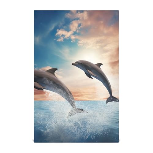 RPLIFE Geschirrtücher und Geschirrtücher mit zwei Delfinen, die unter bewölktem Himmel springen, 71,1 x 45,7 cm, Küchentuch, dekorativ, Bauernhaus-Küchenhandtücher RPLIFE Geschirrtücher und Geschirrtücher mit zwei Delfinen, die unter bewölktem Himmel springen, 71,1 x 45,7 cm, Küchentuch, dekorativ, Bauernhaus-Küchenhandtücher von RPLIFE