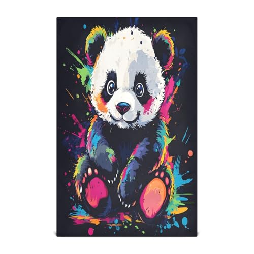 RPLIFE Geschirrtücher und Handtücher mit süßem Panda-Motiv, 71,1 x 45,7 cm, Schwarz von RPLIFE