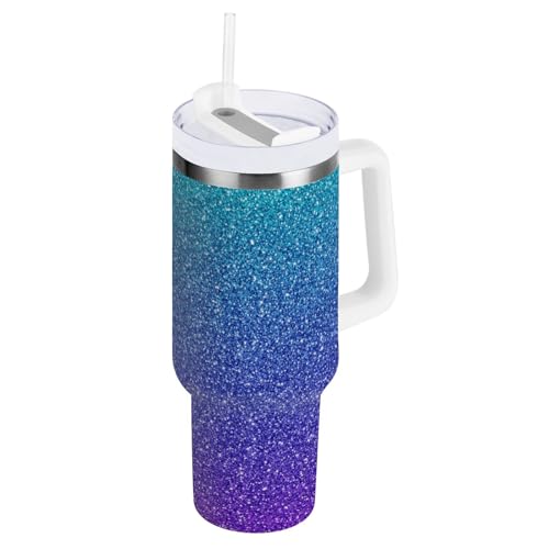 RPLIFE Grün-violetter Glitzer, 1,2 l, Edelstahl-Wasserflasche mit Strohhalm, Reise-Kaffeebecher RPLIFE Grün-violetter Glitzer, 1,2 l, Edelstahl-Wasserflasche mit Strohhalm, Reise-Kaffeebecher von RPLIFE
