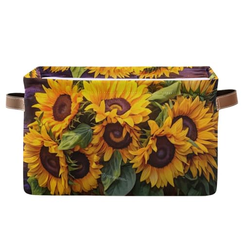 RPLIFE Holzbrett-Aufbewahrungskorb mit Sonnenblumen-Motiv, dekorative Box, rechteckiger Aufbewahrungsbehälter, Heimbüro-Aufbewahrung RPLIFE Holzbrett-Aufbewahrungskorb mit Sonnenblumen-Motiv, dekorative Box, rechteckiger Aufbewahrungsbehälter, Heimbüro-Aufbewahrung von RPLIFE