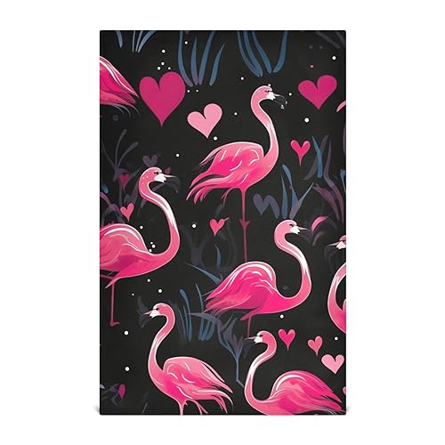 RPLIFE Küchentücher mit rosa Flamingos in verschiedenen Formen, 4er-Set, 71,1 x 45,7 cm, saugfähige Küchentücher, bedruckte Handtücher von RPLIFE