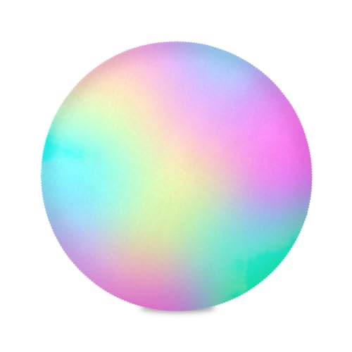 Runde Platzsets, Pastellfarben, Regenbogenfarben, Farbverlauf, dicke Tischsets für Esstisch, waschbare Abendessmatte, Hitzeschutz-Tischset Runde Platzsets, Pastellfarben, Regenbogenfarben, Farbverlauf, dicke Tischsets für Esstisch, waschbare Abendessmatte, Hitzeschutz-Tischset von RPLIFE