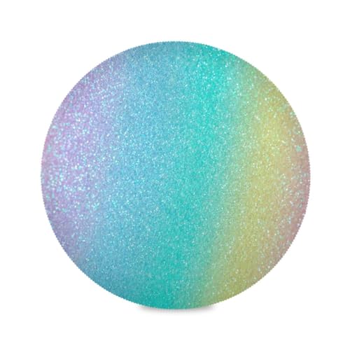 Schillernde Regenbogen-Glitzer-Tischsets, dicke runde Platzsets, Stoff-Tischsets, waschbar, hitzebeständige Platzsets für den Esstisch Schillernde Regenbogen-Glitzer-Tischsets, dicke runde Platzsets, Stoff-Tischsets, waschbar, hitzebeständige Platzsets für den Esstisch von RPLIFE