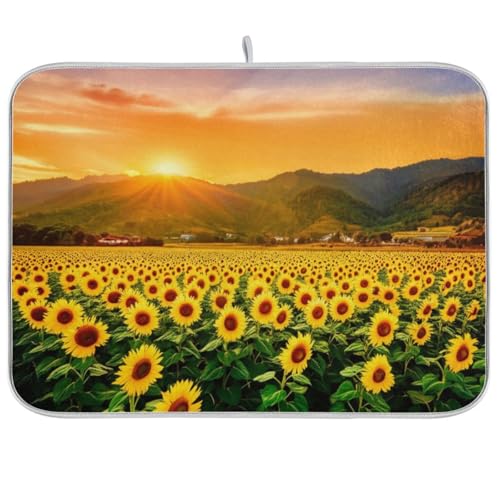 Sunflowers Field Sunset Yellow Dish Drying Mat 45.7 cm x 61.0 cm Absorbent Drying Pad Reversible Large Dish Draining Mat Kitchen Counter Mats Sunflowers Field Sunset Yellow Dish Drying Mat 45.7 cm x 61.0 cm Absorbent Drying Pad Reversible Large Dish Draining Mat Kitchen Counter Mats von RPLIFE