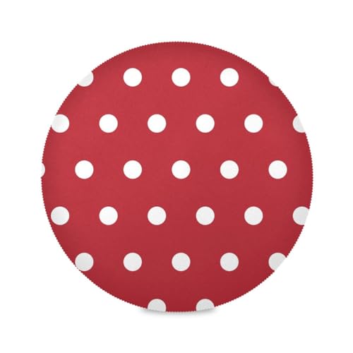 Tischsets mit weißen Punkten auf rotem Tisch, hitzebeständige Tellermatten, rutschfeste Esstischmatte, Esstisch-Set, 4 Stück von RPLIFE