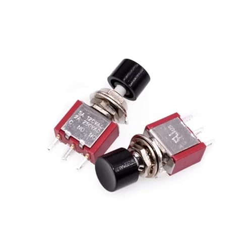 5pcs PS-102 3Pin 6mm Momentary Automatic black Push Button Switch ON-(ON) 2A 250VAC/5A 120VAC Controls switch von RPOVAXVK