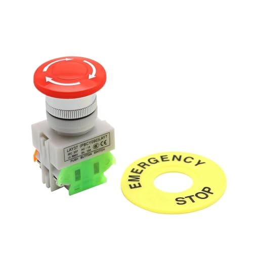 Red Mushroom Cap 1NO 1NC DPST Emergency Stop Push Button Switch AC 660V 10A Switch Equipment Lift Elevator Latching Self Lock Controls switch Red Mushroom Cap 1NO 1NC DPST Emergency Stop Push Button Switch AC 660V 10A Switch Equipment Lift Elevator Latching Self Lock Controls switch von RPOVAXVK