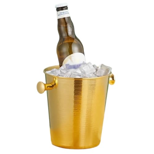 Beer Bucket Mit Zange Champagner-Eimer Großer Edelstahl-Aufbewahrungseimer for Getränke oder Partys Picknicks Camping Outdoor-Bar Verwendung Eiswanne(Gold,5L) von RPXHZLKTM