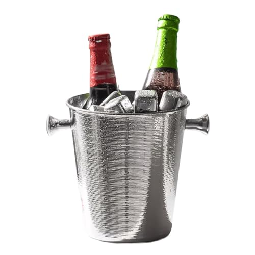 Beer Bucket Mit Zange Champagner-Eimer Großer Edelstahl-Aufbewahrungseimer for Getränke oder Partys Picknicks Camping Outdoor-Bar Verwendung Eiswanne(Silver,5L) von RPXHZLKTM