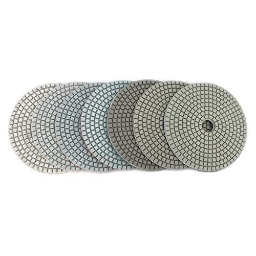 Diamant-Polierpads 10 Teile/satz 5 Zoll Weiß Diamant Polieren Pad 125mm Nass Polieren Pads for Stein Beton Boden(200) von RPXHZLKTM