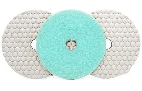 Diamant-Polierpads 3 Stück 125 MM Diamant-Polierscheibe for Trockengebrauch, scharfes Schleifen for Granit, Marmor, Beton, flexible Schleifscheibe, Winkelschleifer(1500) von RPXHZLKTM
