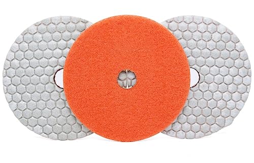 Diamant-Polierpads 3 Stück 125 MM Diamant-Polierscheibe for Trockengebrauch, scharfes Schleifen for Granit, Marmor, Beton, flexible Schleifscheibe, Winkelschleifer(200) von RPXHZLKTM