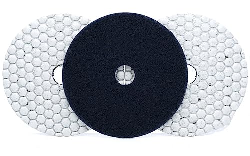 Diamant-Polierpads 3 Stück 125 MM Diamant-Polierscheibe for Trockengebrauch, scharfes Schleifen for Granit, Marmor, Beton, flexible Schleifscheibe, Winkelschleifer(50) von RPXHZLKTM
