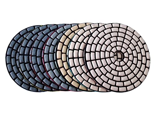 Diamant-Polierpads 7 STÜCKE 100mm Trockenpolierpads Scharfe 4-Zoll-Diamantpolierpads for Granit, Marmor, Beton, Bodenschleifscheibe(200) von RPXHZLKTM