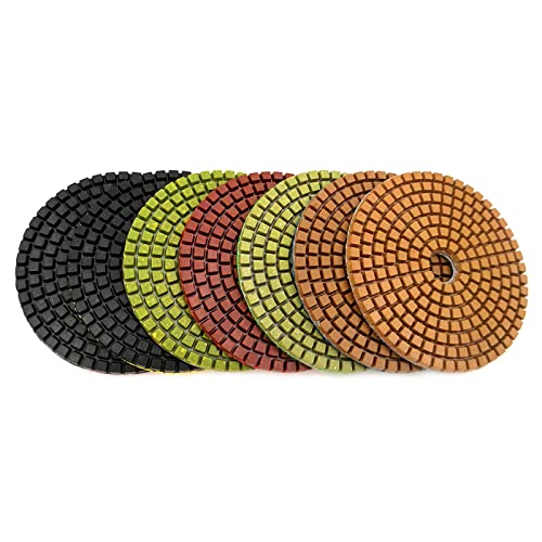 Diamant-Polierpads 7 Teile/satz 4 Zoll Diamant Beton Polieren Pads 100mm Harz Boden Schleifen Werkzeuge Nass Polieren Stein Schleifen Discs(2000) von RPXHZLKTM