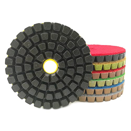 Diamant-Polierpads 7 Teile/satz 4 Zoll Diamant Beton Polieren Pads Dicke 8mm Boden Erneuern Schleifen Discs Reparatur for Beton Boden(500) von RPXHZLKTM